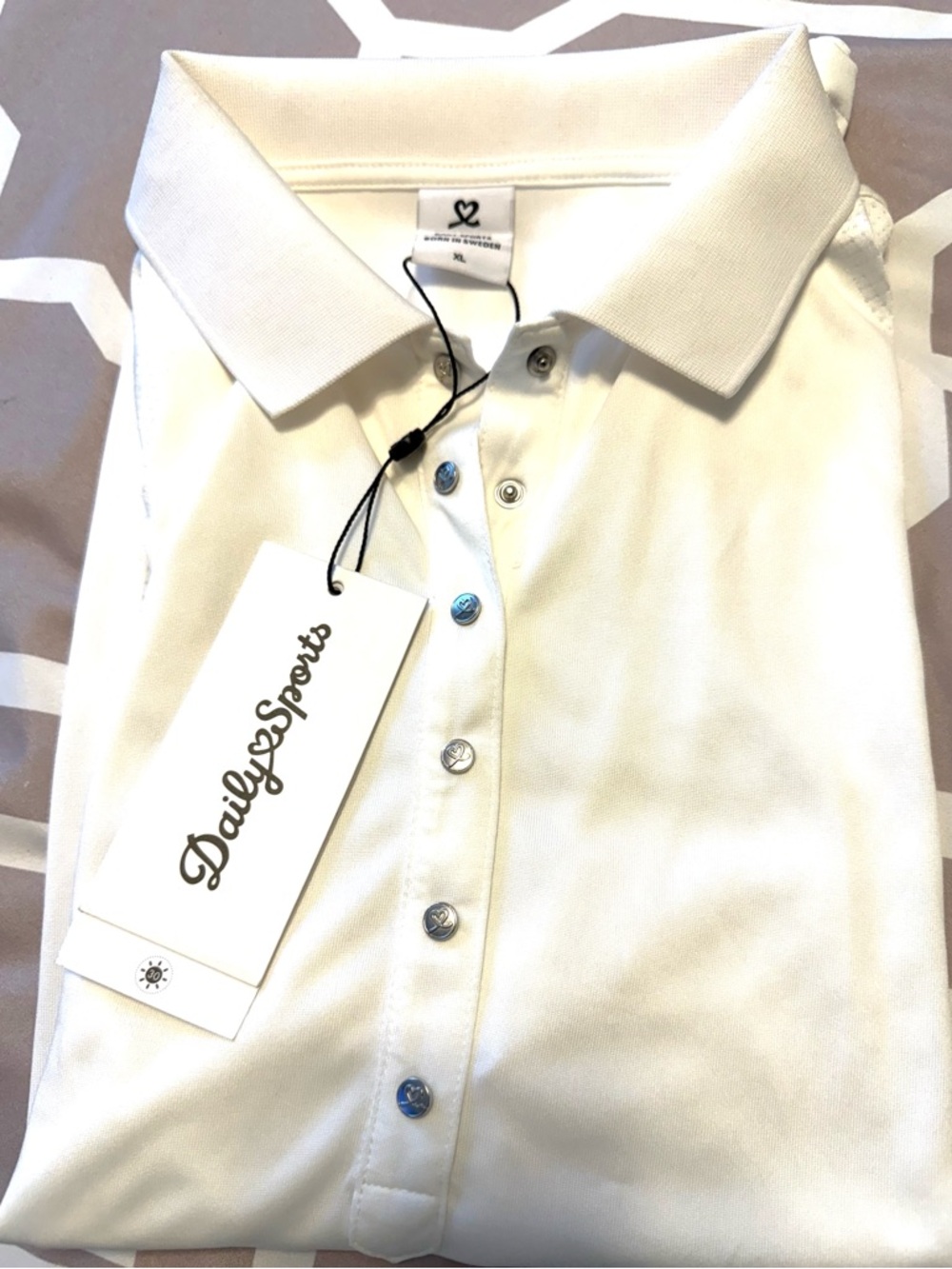 Women’s Daily Sport White Collared Short Sleeve Polo